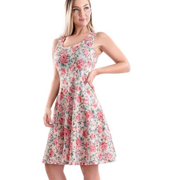 Tams Ware Dresses & Skirts - Tams ware Pink Floral Dress Size L